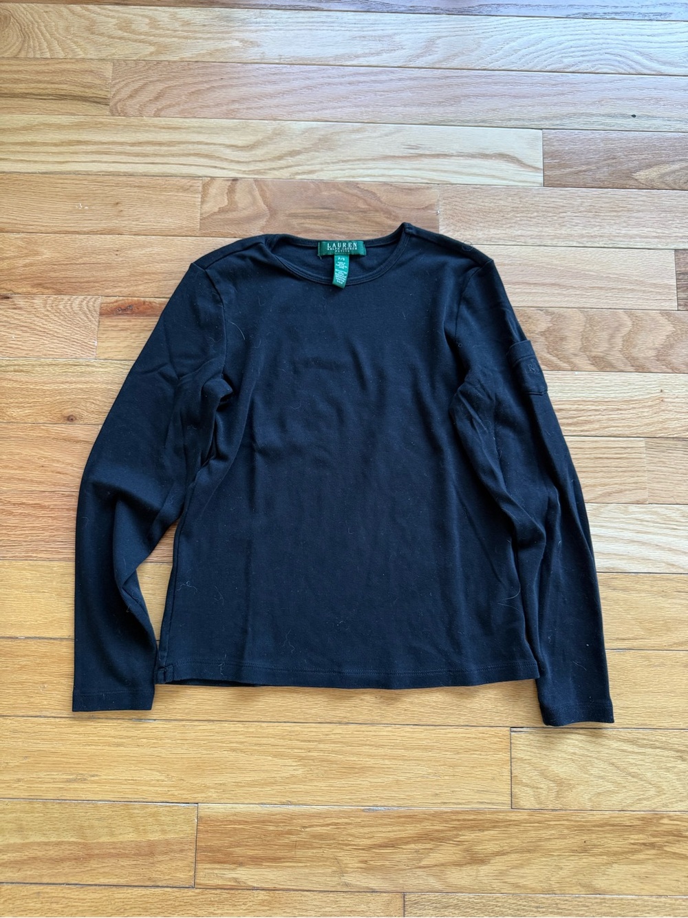 Lauren Ralph Lauren Black Long-Sleeve Crewneck Tee